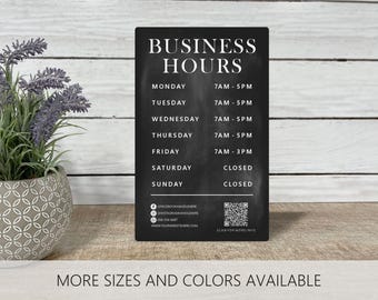 Personalized Store Hours, Business Hours Sign, Custom Business Sign, Open Sign, Office Sign, Office Door Sign, Salon Sign, Outdoor Sign