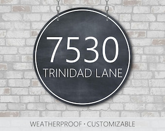 Round Metal Address Sign, Custom yard sign, Porch Sign, Address Yard Sign, Yard Sign, Address Sign for Yard, Metal Sign, Outdoor Sign