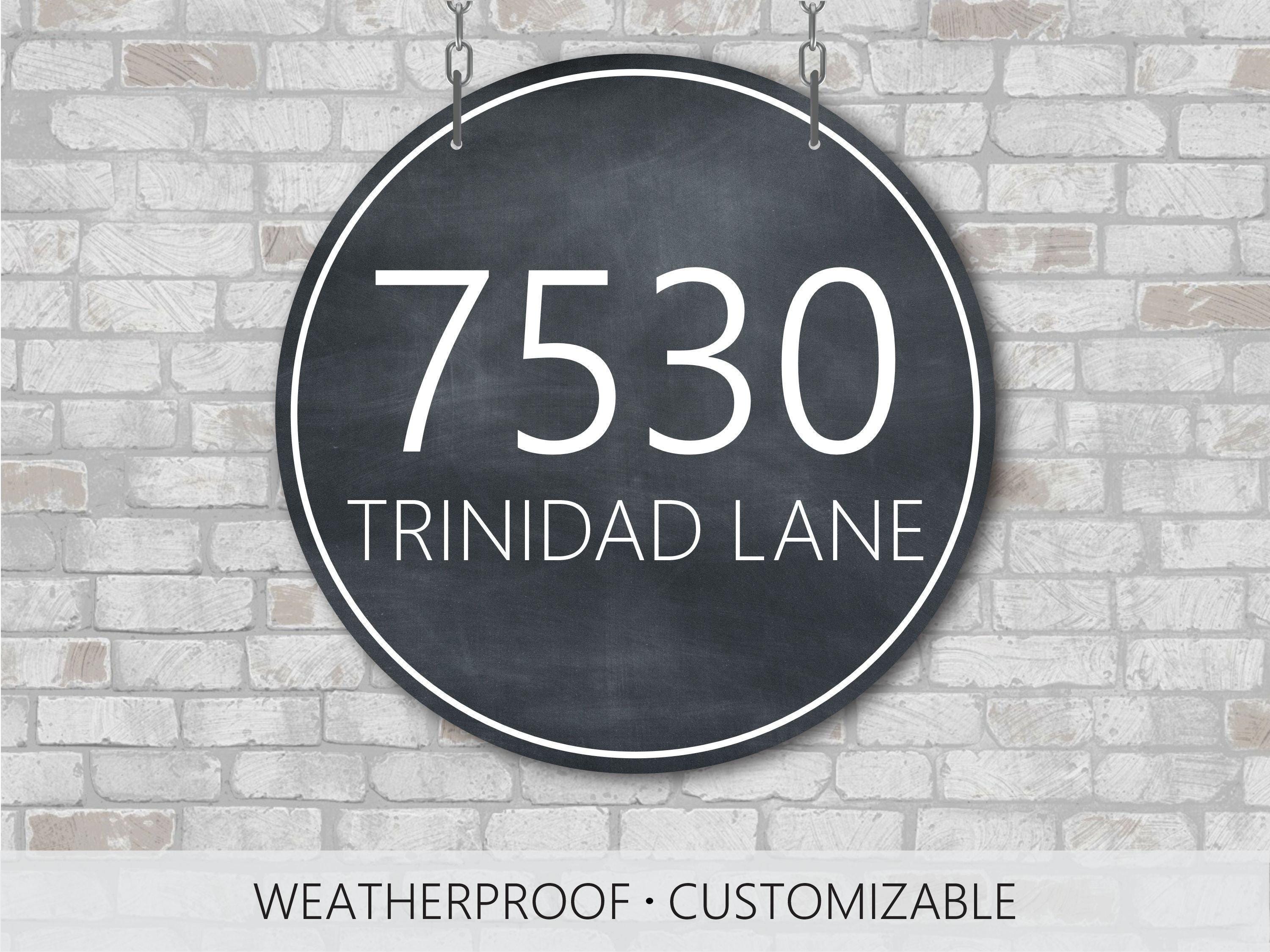 Round Metal Address Sign Round Metal Address Sign, Custom Yard Sign, Porch Sign, Address Yard ...