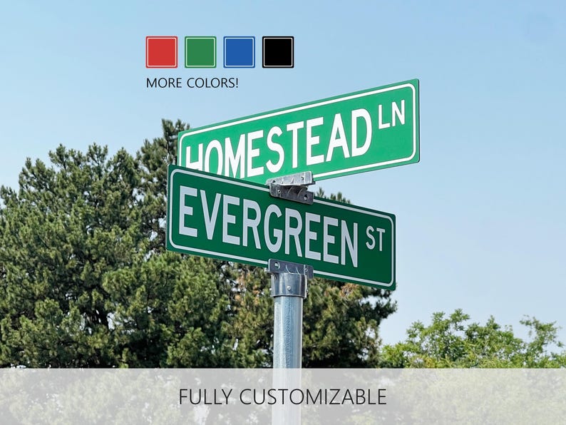 Custom Street Sign Double Sided, Outdoor Metal Street Sign, Post Mount ...