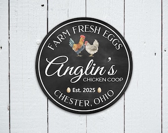 Customized Chicken Coop Sign, Farm Fresh Eggs, Custom Farm Sign, Chicken Farm, Farm Decor, Outdoor Sign, Chicken Decor, Hen House