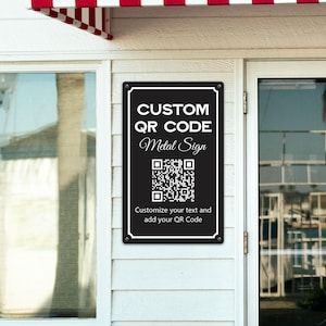 Custom QR Code Sign, Business Sign, Business Logo, Office Sign, Personalized Sign, Scan Me Sign, Wifi Sign, Property Sign, Metal Aluminum