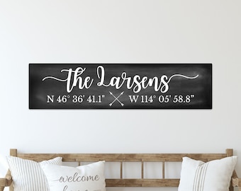Personalized Home Coordinates Sign, New Home Gift, Realtor Closing Gift, Home Sweet Home, Housewarming Gift, Closing Gift, Family Gift
