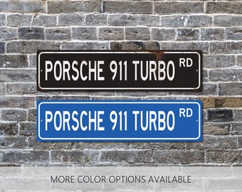 Custom Street Sign, Porsche 911 Turbo, Porsche Wall Art, Custom Garge Sign, Car Decor, Personalized Gift, Porsche Art, Gift for Him