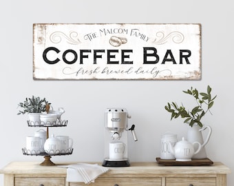 Custom Coffee Bar Sign, Coffee Bar Decor, Coffee Bar Accessories, Coffee Station, Coffee Lover Gift, Coffee Wall Art, Cafe Name Sign, Metal