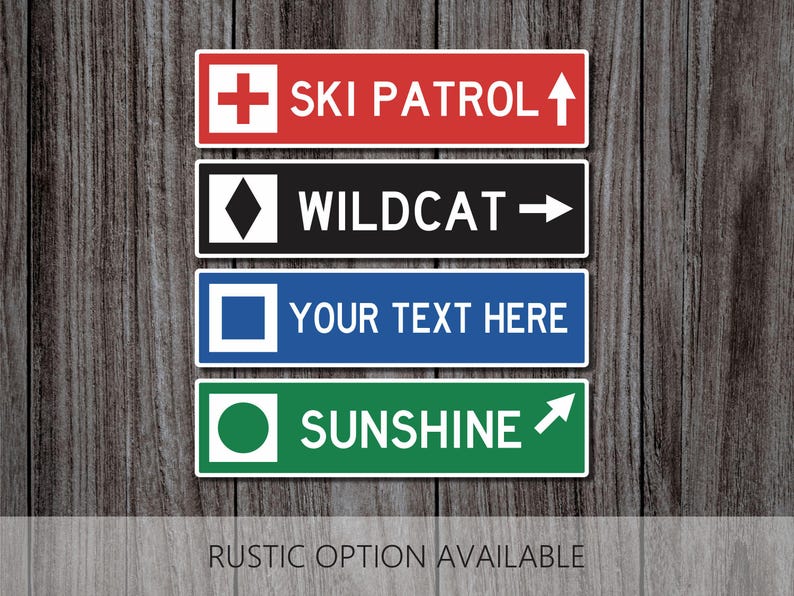 Custom Ski Trail Sign, Personalized Ski Sign, Ski Patrol Sign, Apres Ski, Ski Decor, Ski Trail Signs, Ski Run Sign, Custom Metal Sign, Ski 画像 1