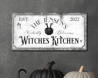 Personalized Witches Kitchen Sign, Custom Witches Sign, Halloween Decor, Halloween Sign, Haunted Kitchen Decor, Witches Decor, Wall Decor