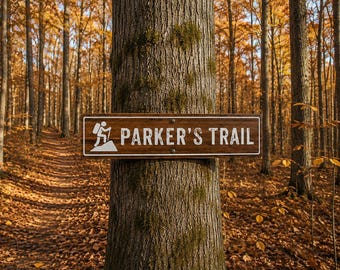 Customized Hiking Trail Sign, Custom Trail Sign, Custom Hikers Gift, Cabin Decor, Outdoor Decor, Outdoor Metal Sign