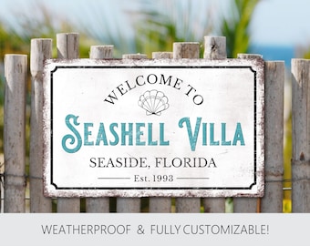 Custom Beach House Sign, Beach House Decor, Custom Metal Sign, Personalized Sign, Personalized Gift, Outdoor Signs, Beach House Sign, Beach