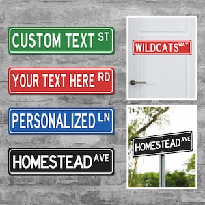 Personalized Street Sign, Custom Street Sign, Street Signs, Road Sign, Yard Sign, Personalized sign, Customized sign, Outdoor Sign, Metal
