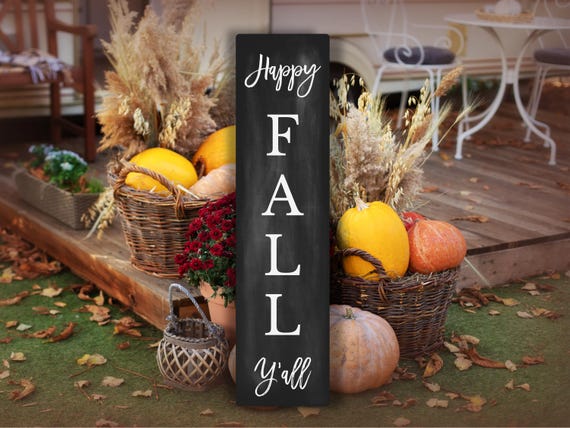 Happy Fall Yall Sign, Fall Decor, Fall Porch Sign, Fall Porch Decor, Porch Signs, Welcome Porch Sign, Front Porch Sign, Outdoor Metal Sign