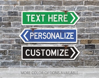 Custom Arrow Sign, Custom Street Sign, Directional Sign, Personalized Sign, Address Sign, Custom Name Sign, Outdoor Sign, Custom Metal Sign