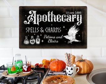 Apothecary Sign, Halloween Sign, Halloween Decor, Spooky Decor, Witchy Decor, Kitchen Wall Art, Spooky Season, Witchy Wall Art, Metal Sign
