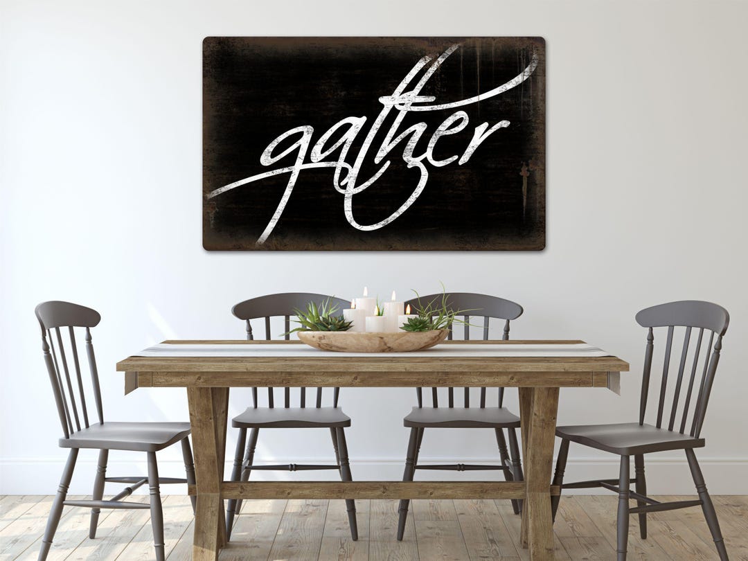 Dining Room Gather Sign, Kitchen Decor, Kitchen Wall Art, Dining Room ...