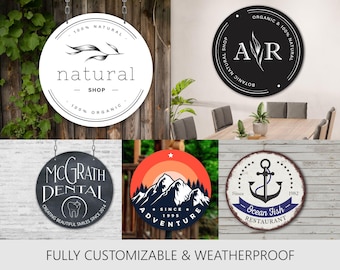 Custom Logo Sign, Business logo, Logo Design, Outdoor Sign, Round Metal Sign, Custom Sign, Office Sign, Shop sign, Salon Sign, Office Decor