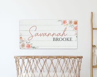 Personalized Nursery Name Sign, Nursery Decor, Nursery Art, Nursery Wall Decor, Baby Girl Nursery, Newborn Name Sign, Baby Sign, Metal Sign