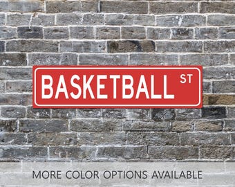 Basketball Street Sign, Basketball Gift, Senior Basketball, Basketball Coach Gift, Sports Fan, Custom Street Sign, Sports Decor, Xmas Gift