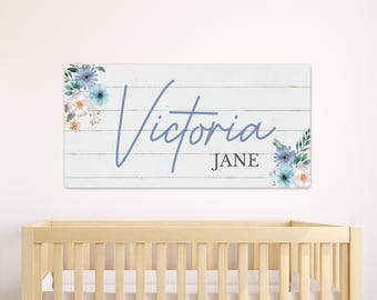 Personalized Nursery Name Sign, Nursery Decor, Nursery Art, Nursery Wall Decor, Baby Girl Nursery, Newborn Name Sign, Baby Sign, Metal Sign
