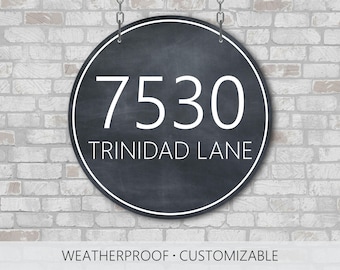 Round Metal Address Sign, Custom yard sign, Porch Sign, Address Yard Sign, Yard Sign, Address Sign for Yard, Metal Sign, Outdoor Sign