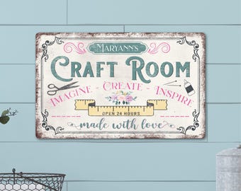 Custom Metal Craft Room Decor, Quilt Room, Personalized Sign, Custom Name Sign, Sewing Room, Wall Decor, Name Sign, Gifts for Grandma