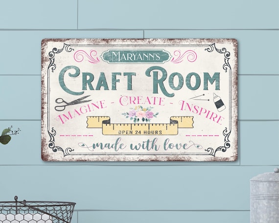 Custom Metal Craft Room Decor, Quilt Room, Personalized Sign, Custom Name Sign, Sewing Room, Wall Decor, Name Sign, Gifts for Grandma