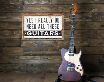 Guitar Metall Wall Art, Guitar Studio Decor, Music Room Decor, Music Lover Gift, Band Room Decor, Guitar Decor, Metal Sign
