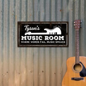 Custom Music Room Sign, Music Gifts, Music Wall Art, Music Lover Gift, Gift For Musicians, Music Teacher Gift, Music Studio, Recording Sign