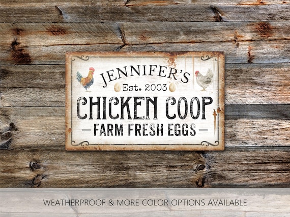 Custom Chicken Coop, Custom Farm Sign, Chicken Decor, Chicken Farm, Personalized Gift, Yard Decor, Chicken Lover Gift, Outdoor Sign