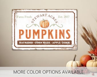Personalized Pumpkin Patch Sign, Pumpkin Farm Sign, Pumpkin Decor, Rustic Fall Decor, Halloween Decor, Autumn Decor, Outdoor Metal Sign