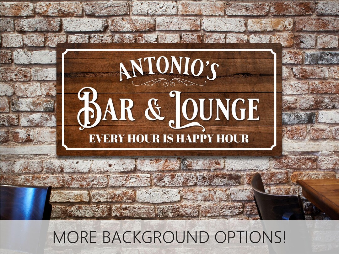 Custom Bar Sign, Bar and Lounge Sign, Home Bar, Basement Bar, Man Cave ...