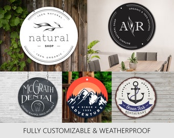 Custom Logo Sign, Business logo, Logo Design, Outdoor Sign, Round Metal Sign, Custom Sign, Office Sign, Shop sign, Salon Sign, Office Decor