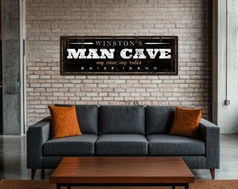 Custom Man Cave Sign, Rustic Man Cave Decor, Garage Decor, Father's Day Gifts, Gift for Him