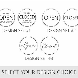 Open Closed Sign, Round Open Sign, Storefront Sign, Business Sign, Door ...