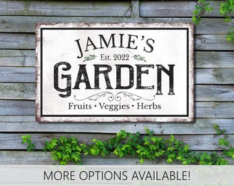 Personalized Outdoor Metal Garden Sign, Custom Sign, Personalized Garden Sign, Garden Gifts, Patio Decor, Veggie Garden, Herb Garden, Gifts
