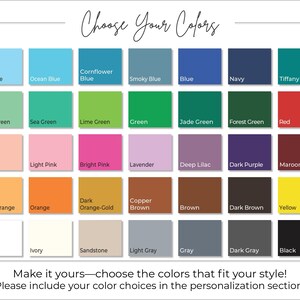 a color chart with the words choose your colors