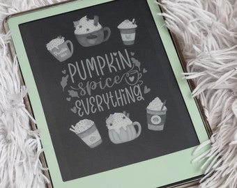 Pumpkin spice everything Kindle lock screen spice up your kindle digital download kindle screen ePUB Kindle Screen Saver Kindle paper white
