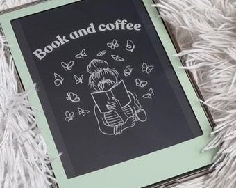 Book and Coffee Kindle lock screen spice up your kindle digital download kindle screen ePUB Kindle Screen Saver Kindle paper white
