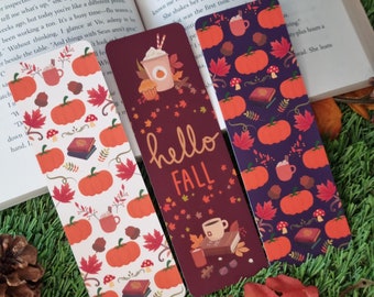 Fall Autumn Bookmarks bookish must have laminated bookmarks glossy and matte bookmark with fall vibe gift for any readers
