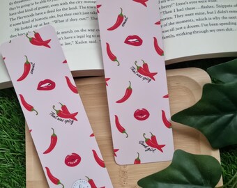 Smutty Spicy Handmade Bookmarks bookish must have matte laminate bookmarks gift for any readers gift for readers smut and red pepper