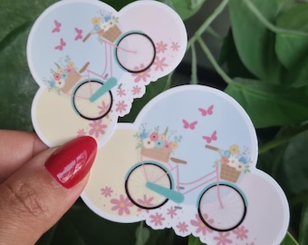 Vinyl Bicycle and butterflies sticker pastel color stickers spring and summer vibe stickers pretty Bicycle Kindle kobo nook laptop