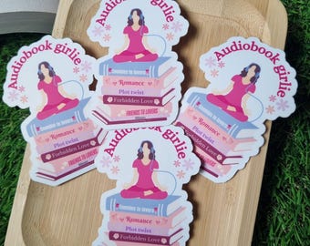 Vinyl sticker water resistant book lover audiobook girlie kindle decor laptop E-reader stickers book obsessed audiobook readers