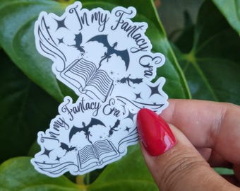 Vinyl In my fantasy era sticker handmade Bookish matte stickers notebooks laptop e-reader stickers dragons fantasy romantasy readers