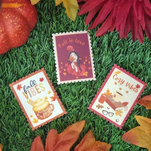 Vinyl Fall autumn sticker kindle nook kobo e-reader laptop stickers handmade matte water resistant stickers fall vibe cozy vibe fall in love