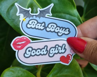 Vinyl Bookish Stickers Bat boys and Good girl stickers kindle girlie book girlie book lovers decorate your kindles with stickers