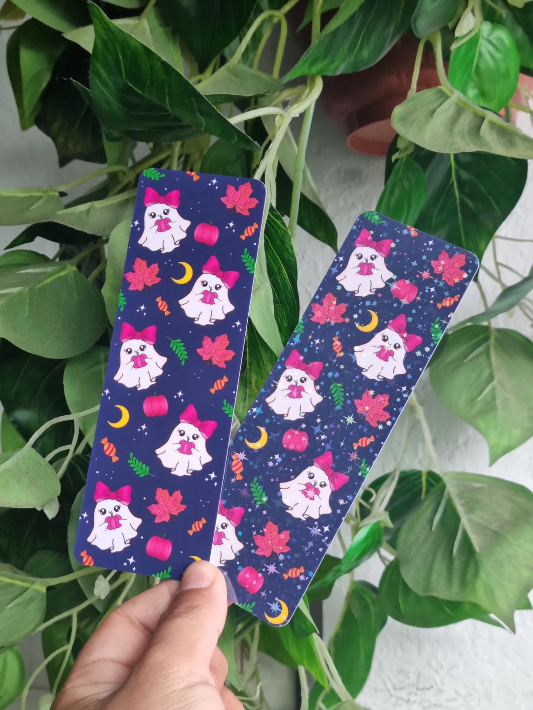 Pink Fall Autumn Bookmarks Bookish Must Have Glossy Sparkling Laminate ...