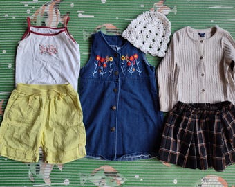 Lot De Vêtements été Bébé Fille 12 Mois Vintage | Tenues Multicouleurs Bon état