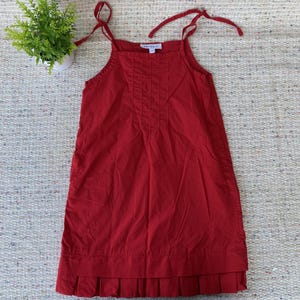 90s Vintage Kids Red Summer Cotton Dress Girls (6 Years).