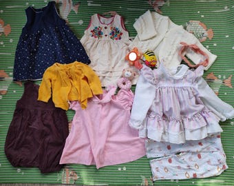 90s Lot Of 12 Baby Girl Winter-Summer Clothes 3-12 months/ Vintage Kids Clothes.