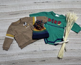 Completo vintage anni '90 con felpa e tutina di Topolino per neonati (6-12 mesi)