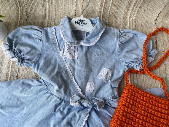 chinese dress ladies Lace Insert High Low Denim Dress main image 0